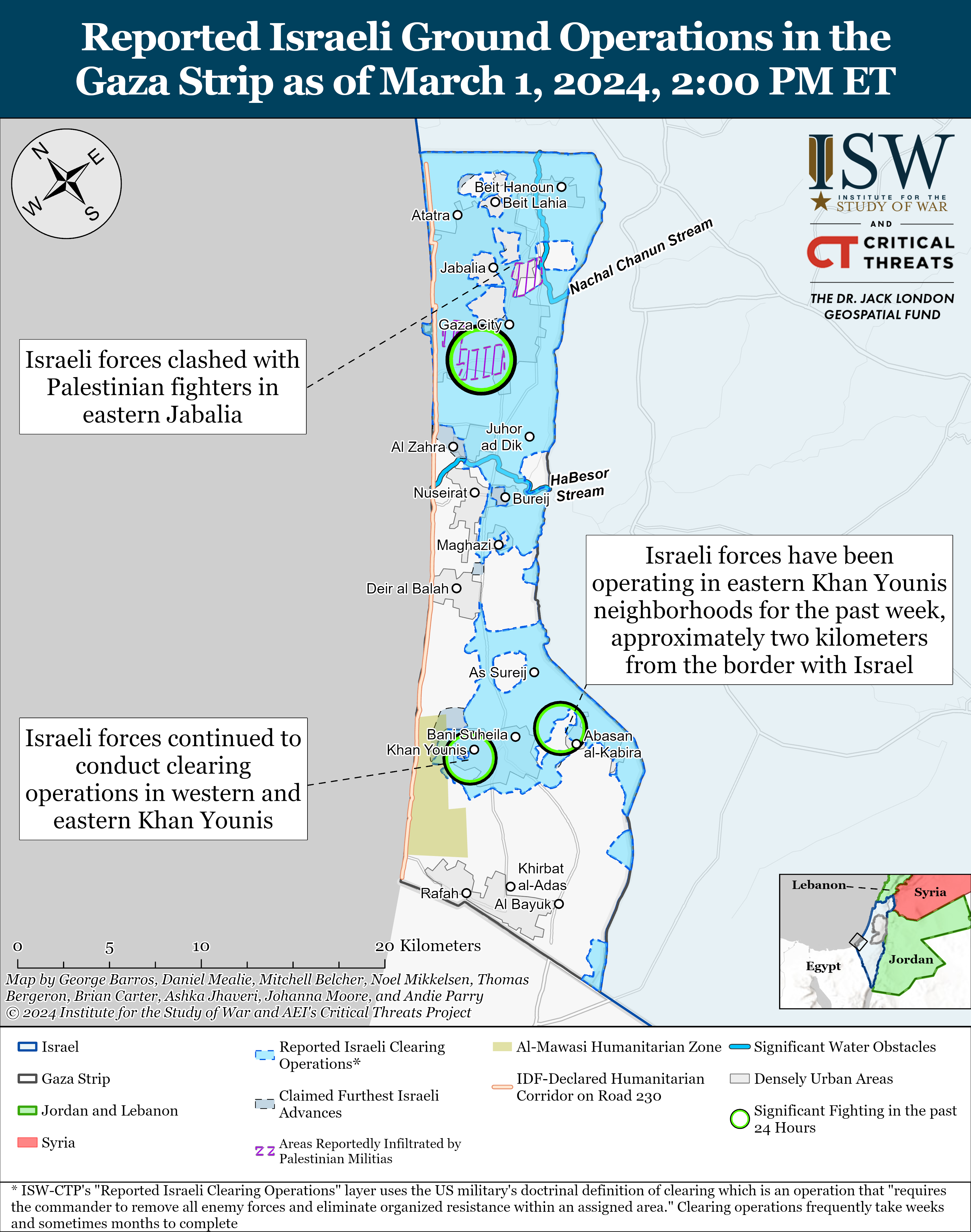 Iran Update March 1 2024 Institute For The Study Of War   Gaza Clearing Battlemap March 1%2C 2024 